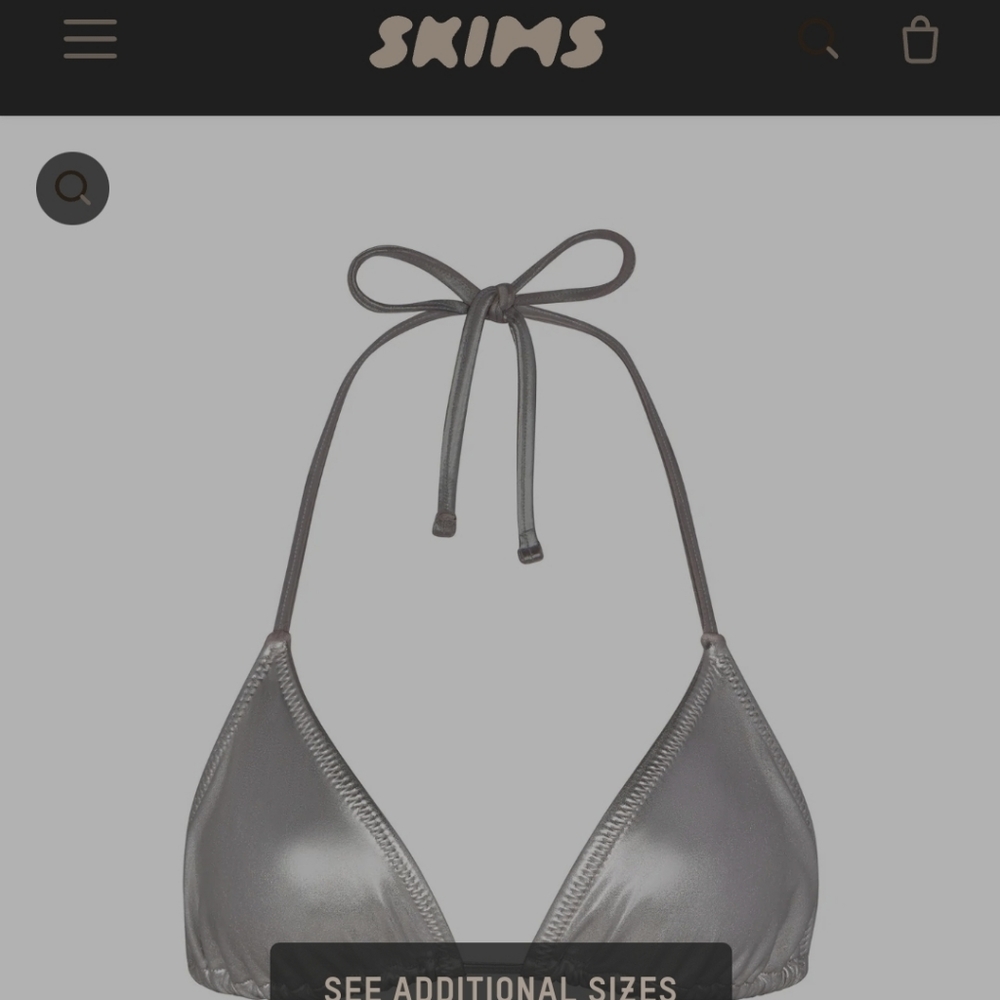 SKIMS METALLIC SWIMSUIT - NICKEL